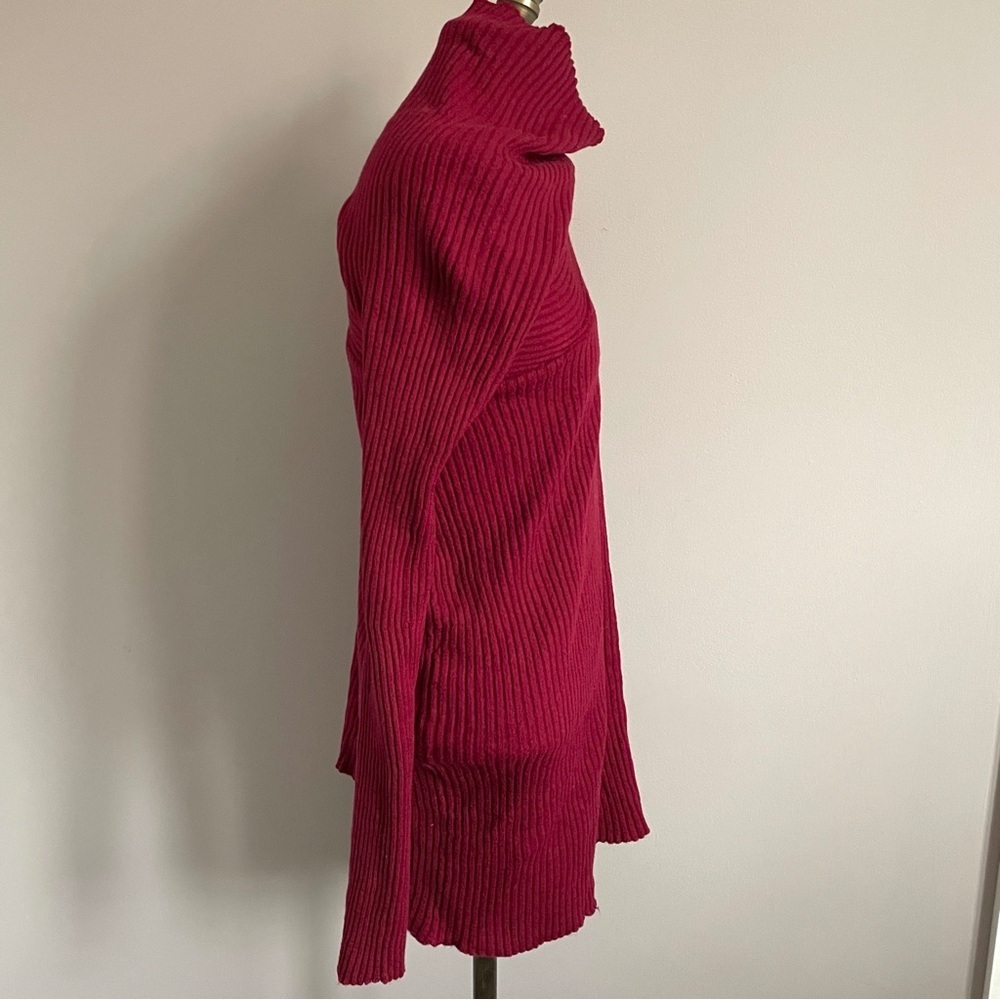 Marques Almeida Burgundy Ribbed Merino Wool Sweater - XS/S - Picture 6 of 12